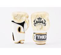 GANTS DE BOXE MUAY THAI SUPER STAR SNAKE AIR TOP KING 10OZ BLANC/OR