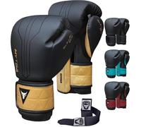 Gants de boxe - Mytra Fusion - BS-22 - Noir/or - 10 OZ - Simili cuir 14 OZ