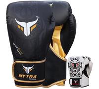 Gants de Boxe - Mytra Fusion - Tribal Power - 14 OZ - Simili Cuir - Noir 14 OZ