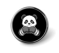Gants de boxe Panda Boxer, petit badge rond, épingle à revers, pour sac, 2,5 cm, accessoires pour chemise