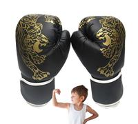 Gants de boxe pour adultes et : gants de boxe en PU avec design de tigre accrocheur, support de poignet confortable | Unisexe Sports Gear For Fitness, pratique de boxe à la maison, E