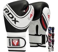 Gants de boxe pour enfants, RDX, gants d'entraînement, cuir Maya Hide, entraînement de frappe, blanc, 6 oz 6 OZ