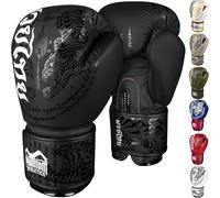 Gants De Boxe Pour Homme, Muay Thaï, Mma Et Kickboxing, Gants De Boxe Pour Arts Martiaux, Boxe Thaïlandaise, 35,5 À 46 G, Pour Hommes, Femmes Et Enfants (Muay Thai ¿ Noir, 14 Oz)