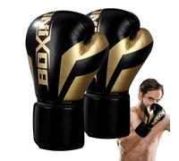 Gants de boxe professionnels - Paume ventilée, gants de frappe lourds en cuir véritable, sangles de poignet réglables, mousse PU | 226,8 g, 283,5 g pour homme et femme, idéal pour la boxe, MMA, Muay