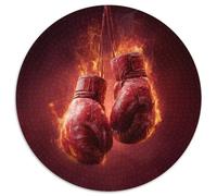 Gants de Boxe,Puzzles pour Adultes 1000pcs (67.5x67.5cm),Jeux De Défi Red Flammes