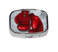 Gants de boxe rouges - Boîte à pilules Meta - 2 compartiments - Organiseur portable