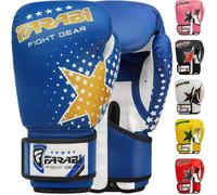 Gants de Boxe Star Enfant Garçons et Filles 5 à 10 Ans - Farabi Sports - Muay Thai, Kick Boxing - Bleu - 6 OZ 6 OZ