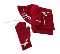 Gants De Chapeau Écharpe en Tricot Réglé pour Les Femmes À L'extérieur Sports Épaissis pour Les Chapeaux De Sport d'hiver en Vrac