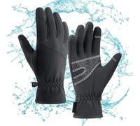 Gants de climat froid, gants thermiques de cyclisme à doigts entiers,Gants d'hiver de moto pour hommes - Écran tactile réfléchissant Doigts Coussinets de gel antidérapants Gants de moto chauds pour