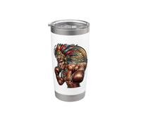 Gants de combat mayas aztèques guerriers de boxe mexicains Gobelet isotherme en acier inoxydable double paroi