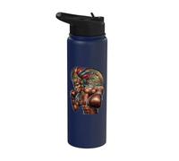 Gants de combat mayas aztèques guerriers de boxe mexicains Stainless Steel Insulated Water Bottle