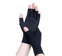 Gants de compression en bambou de qualité supérieure, gants d'arthrite en bambou, gants de compression pour femmes, hommes, Pois noirs, Large