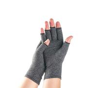 Gants de compression en bambou de qualité supérieure sans doigts pour soulager la douleur des mains et l'arthrose - Hommes et femmes, gris, M