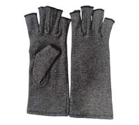 Gants de compression pour mains et poignets - Manchon respirant sans doigts pour femme pour haltérophilie, cyclisme, lieu de travail, tennis, bowling, Gris, L