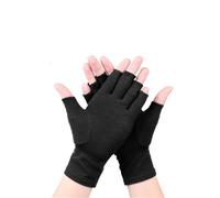 Gants de compression sans doigts en bambou de qualité supérieure avec bandage pour les douleurs aux mains et l'arthrose pour homme et femme, Noir , XL