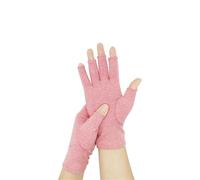 Gants de compression sans doigts en bambou de qualité supérieure pour les douleurs aux mains et l'arthrose pour homme et femme, rose clair, S