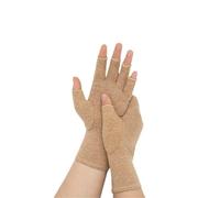 Gants de compression sans doigts en bambou de qualité supérieure pour les douleurs aux mains et l'arthrose pour homme et femme, chair, L