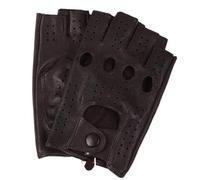 Gants de conduite en cuir Gants en cuir demi-doigts for hommes, respirants, troués, style fin, gants peau d'agneau for(Color 2,XL)