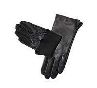 Gants de conduite en peau de mouton pour femme - Couleur unie - Mince - En cuir - Non doublé - Doublure en soie noire, Sans doublure, 7.5