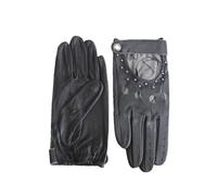 Gants de conduite en peau de mouton pour femme - Style rivet fin et non doublé, Gris foncé 9., 8