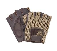 Gants de Conduite rétro Vintage en Cuir - sans Doigts - pour Voiture, vélo - Marron.