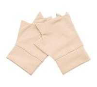 Gants de couleur unie pour le sport, le fitness, le cyclisme, la pression articulaire, mi-respirants, élastiques, pour la rééducation, gants pour homme, gants pour écran tactile, laine (beige, taille