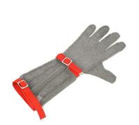 Gants De Coupe Ati Résistants Aux Coupures De Métal, Gants De Travail De Sécurité pour Chef Boucher Et Menuisier, Dragonne Réglable., Arm Length 22cm, 1PCS/M