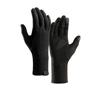 Gants de course d'hiver légers thermiques chauds en polaire pour temps froid - Gants fins noirs pour homme et femme - Pour le travail, les sports de plein air, le cyclisme, la moto - VwW397 (noir, XL)