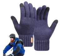 Gants de course d'hiver - Mitaines de cyclisme en tricot thermique 23 x 11 cm | Gants chauds à doigts complets en laine d' | Équipement pour temps froid doublé en double couche | Stretch
