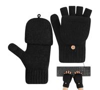 Gants de course pour homme | Mitaines convertibles | Pour la course à pied, la marche, la randonnée, le sport, le vélo, l'escalade, le ski, l'alpinisme, Noir , Refer to description