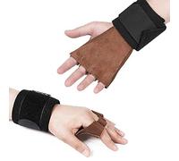 Gants de Cross en Cuir avec protège-Poignets, Protection complète de la Paume. Poignées Confortables pour tractions, haltérophilie, Fitness, Gymnastique