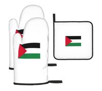 Gants de cuisine avec imprimé drapeau de la Palestine - Pour les vacances, la cuisson, les grillades, le micro-ondes, la maison, le restaurant