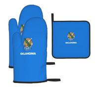 Gants de cuisine avec imprimé drapeau de l'État de l'Oklahoma, vacances, cuisson, grillades, micro-ondes, usage quotidien, maison, restaurant