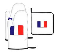 Gants de cuisine avec imprimé drapeau français pour les vacances, la cuisson, le micro-ondes, la maison, le restaurant