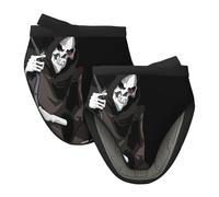 Gants de Cuisine en Silicone, résistants à la Chaleur et antidérapants, Lot de 2, Motif Faucheuse.