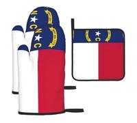 Gants de cuisine et maniques avec drapeau de la Caroline du Nord, gants résistants à la chaleur, utilisés pour la cuisine, la pâtisserie et les grillades