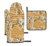 Gants de cuisine et maniques résistants à la chaleur pour barbecue, cuisine, grillades et pâtisseries Orange Buffalo