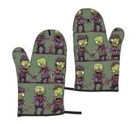 Gants de cuisine imperméables à imprimé de zombies - Taille polyvalente - 5,9 x 27,9 cm - Gants antidérapants pour barbecue