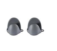 Gants De Cuisine Lot de 2 maniques en Silicone résistantes à la Chaleur, Anti-brûlure, antidérapantes, avec Pinces, for la Cuisine et la pâtisserie(2pcs-Gray)