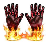 Gants de cuisine résistants à la chaleur et au feu, résistants à la chaleur extrême 800 °C, antidérapants en silicone, gants de cuisine résistants à la chaleur pour cuisine, pâtisserie, soudure, grill