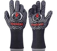 Gants de Cuisine résistants à la Chaleur - Gants de Cuisine Professionnels Longs résistants à la Chaleur pour Grill, Grill, fumoir, Barbecue, 34,3 cm - Gris