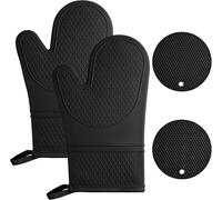 Gants de Cuisine Silicone Anti-Chaleur 27,5 cm noir Vendos85