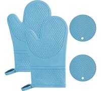 Gants de Cuisine Silicone Anti-Chaleur 29 cm bleu Vendos85