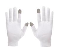 Gants de cyclisme blancs en coton - Gants pour écran tactile - Gants de cyclisme en coton pour écrire des textes - Gants de conduite avec fonctions tactiles - Gants pour écran tactile