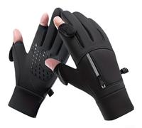 Gants de cyclisme d'hiver, imperméables, coupe-vent, thermiques, écran tactile, paume antidérapante avec doublure en peluche pour le ski, l'équitation par temps froid (B)