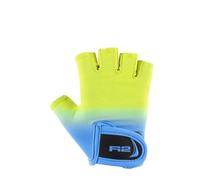 Gants de cyclisme enfant R2 Voska jaune néon et bleu 3-4 ans