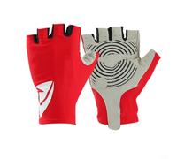 Gants de cyclisme respirants avec ventilation en maille et tissu de transpiration pour homme et femme pour l'entraînement, l'haltérophilie, la moto, l'équitation, les sports de plein air (M, rouge)