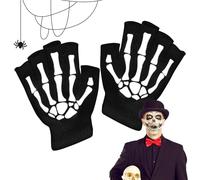 Gants de cyclisme squelette, gants de cyclisme pour pour Halloween, accessoires de costume d'Halloween, carnaval, fête costumée, main os, A