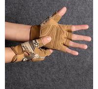 Gants de cyclisme tactiques unisexes à demi-doigts, absorbant les chocs, antidérapants, durables, rembourrés pour la moto, l'entraînement, la gym, le fitness, les sports Army green