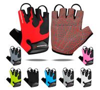 Gants de Cyclisme WESTWOOD FOX Demi-Doigt Unisexe avec poignées rembourrées, Paume pour VTT, équitation d'été, Gants de vélo pour Hommes et Femmes, antidérapants, Courts